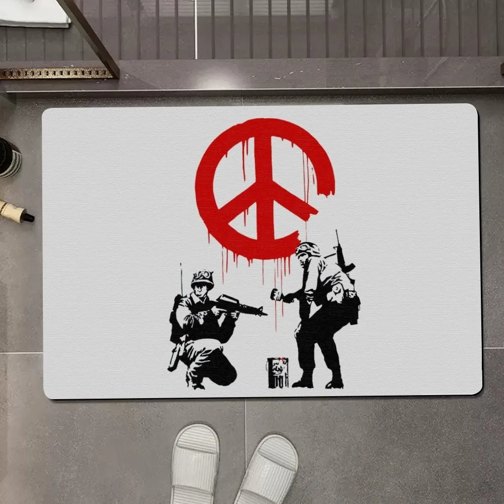 Бэнкси Девушка с воздушным шаром Художественный напольный коврик