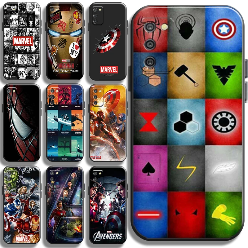 

Marvel Avengers Logo For Samsung Galaxy A03 A03S Phone Case Back Carcasa Shell Full Protection Cover Funda Soft Liquid Silicon