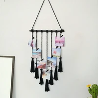 woven tapestry tassel photo clip home decoration wooden stick cotton thread fashion simplicity wall decoration