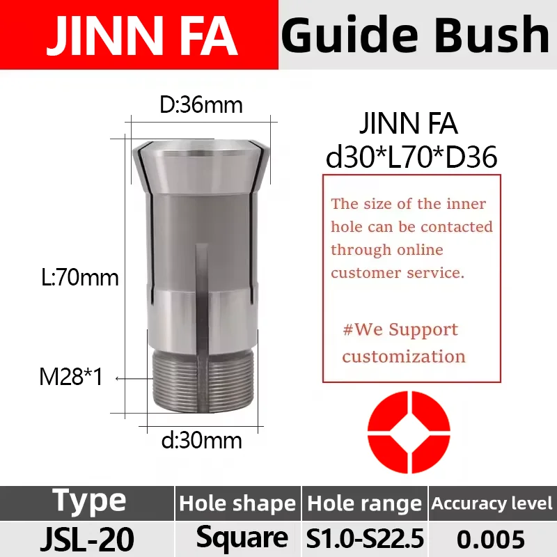 Цанга с квадратным отверстием JINN FA JSL-20 автоматический токарный патрон
