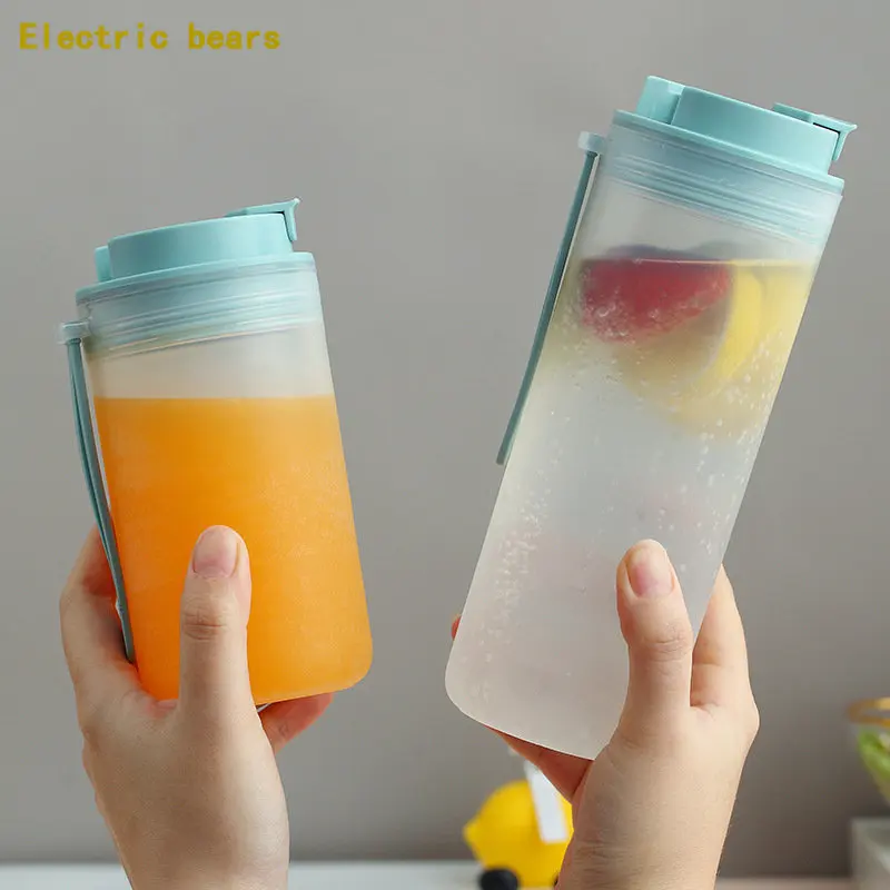 350/550ML Portable Travel Water Bottle With Straw Plastic Sport Cup For Kids Drinking Juice Milk Leakproof Drinkware Gift