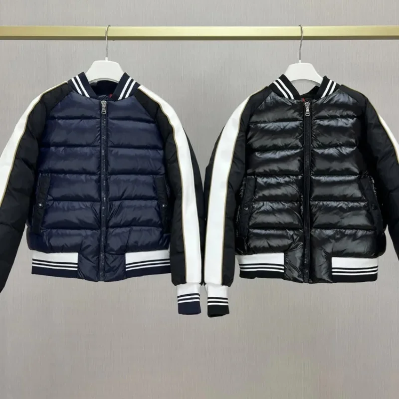 

Autumn and Winter Men and Women Stand Collar Down Jacket Casual Jacket Warm Baseball Uniform Coat Fashion Children's Clothing