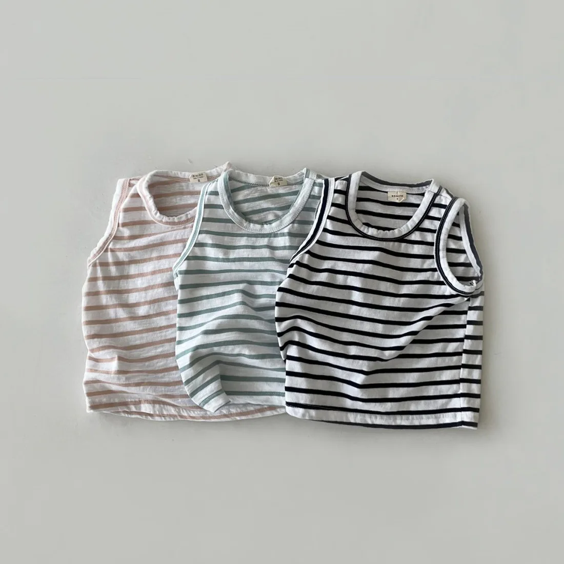 

Children's striped vest summer children's clothing baby sleeveless T-shirt summer thin baby top