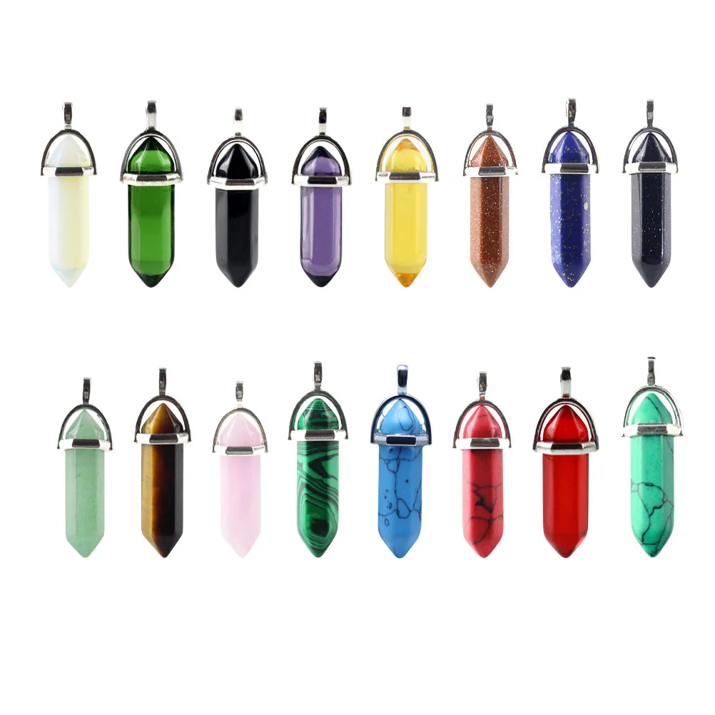 

Stonecharms Crystal Pendant Beads Charm Shape Bullet Diy Gemstone Irregularpendants Color Hexagonal Chakra