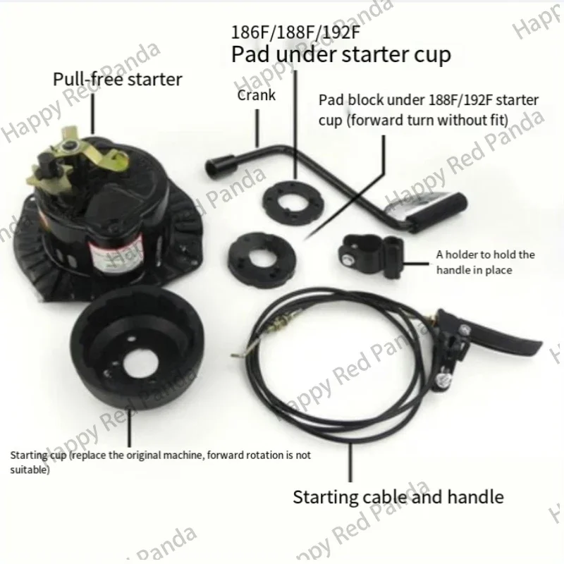 Микро-культиватор ручной кривошипный свободный вытяжной стартер 170F178F186F 188F 192F