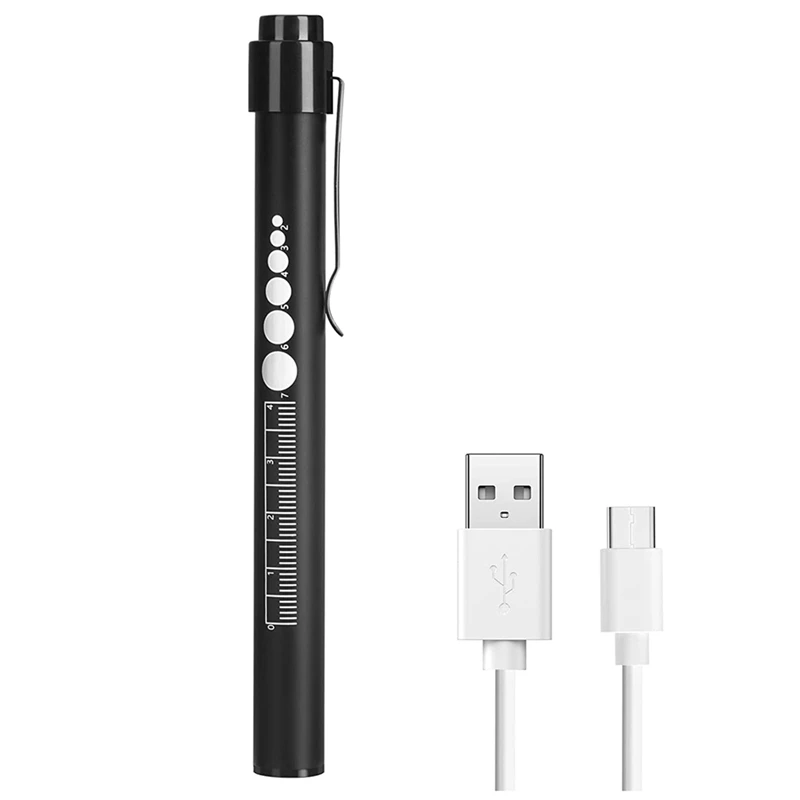 

Pen Light Rechargeable Pen Light With Pupil Gauge LED Penlights USB Rechargeable Penlight Gifts For Nurses Nursing Student