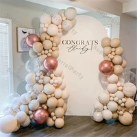 Doubled Apricot Balloons Garland Wedding Decorations Cream Peach Rose Gold Bobo Balloon Arch Baby Shower Brithday Party Decor