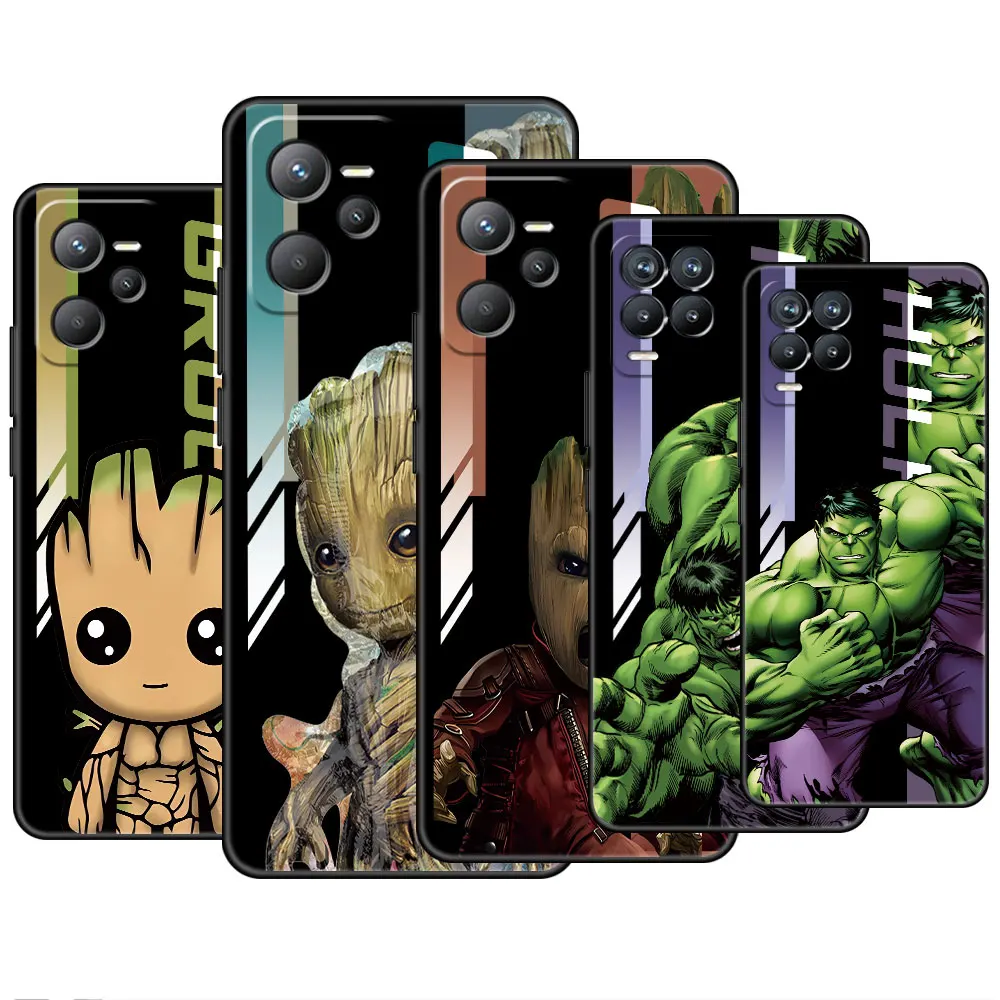 Marvel Groot Hulk Case For Realme 8 GT Neo 2 3 5 10 7 Pro 9 8i 7i C21Y C35 9i C55 C33 C21 C3 C12 C20 6 Soft Bumper Phone Cover