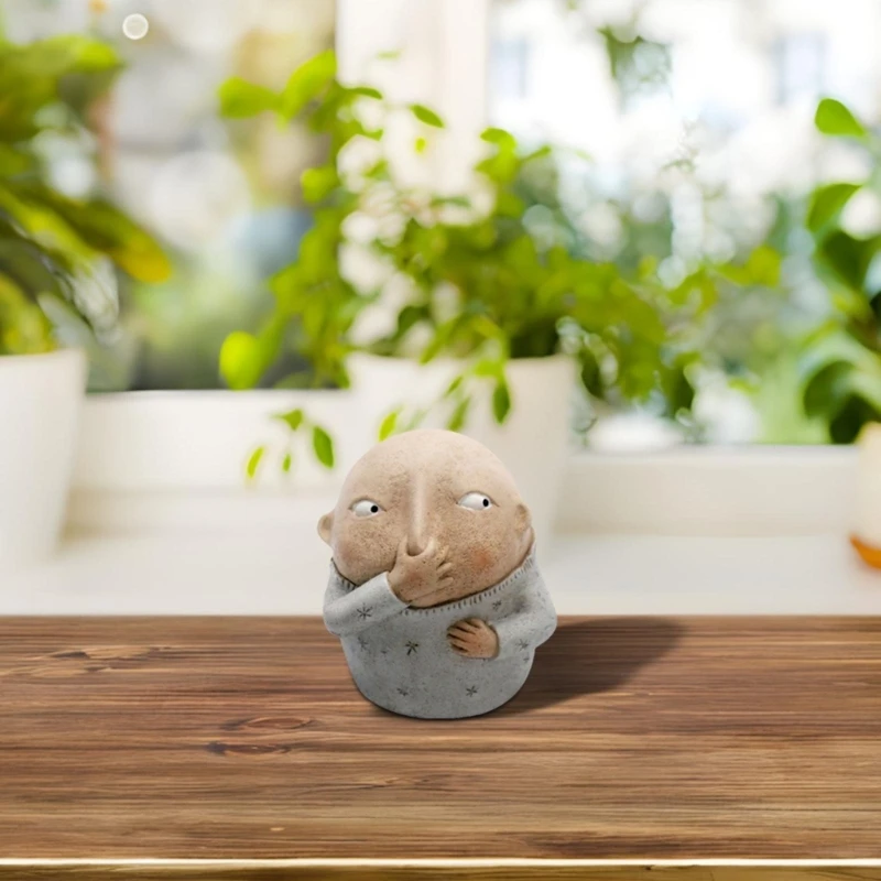 Y1UB Креативный мальчик держащий нос скульптура примитивная фигурка ручная