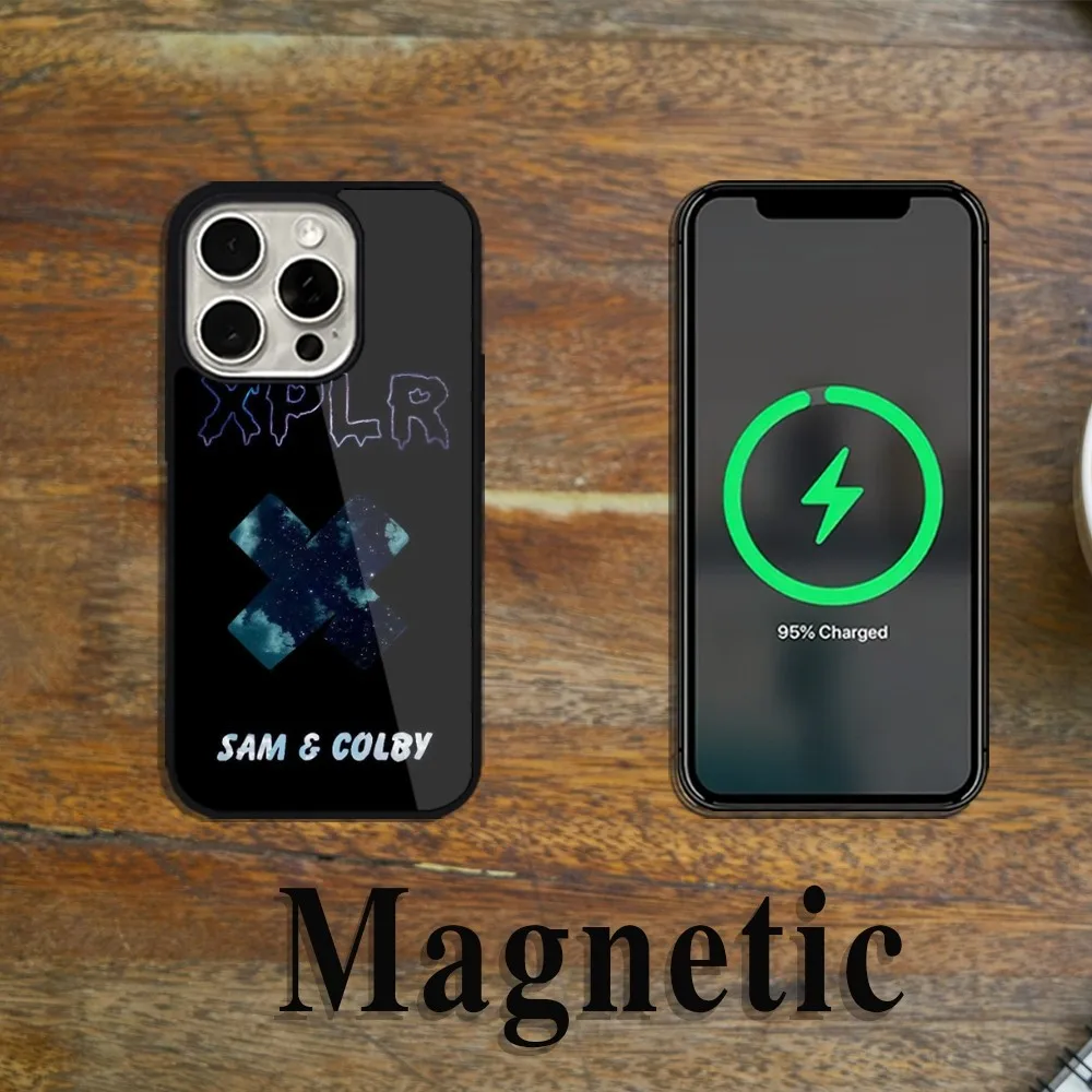 Чехол для телефона Sam And Colby XPLR Magsafe Magnetic iPhone 11 12 13 14 15 Pro Max Plus с беспроводной