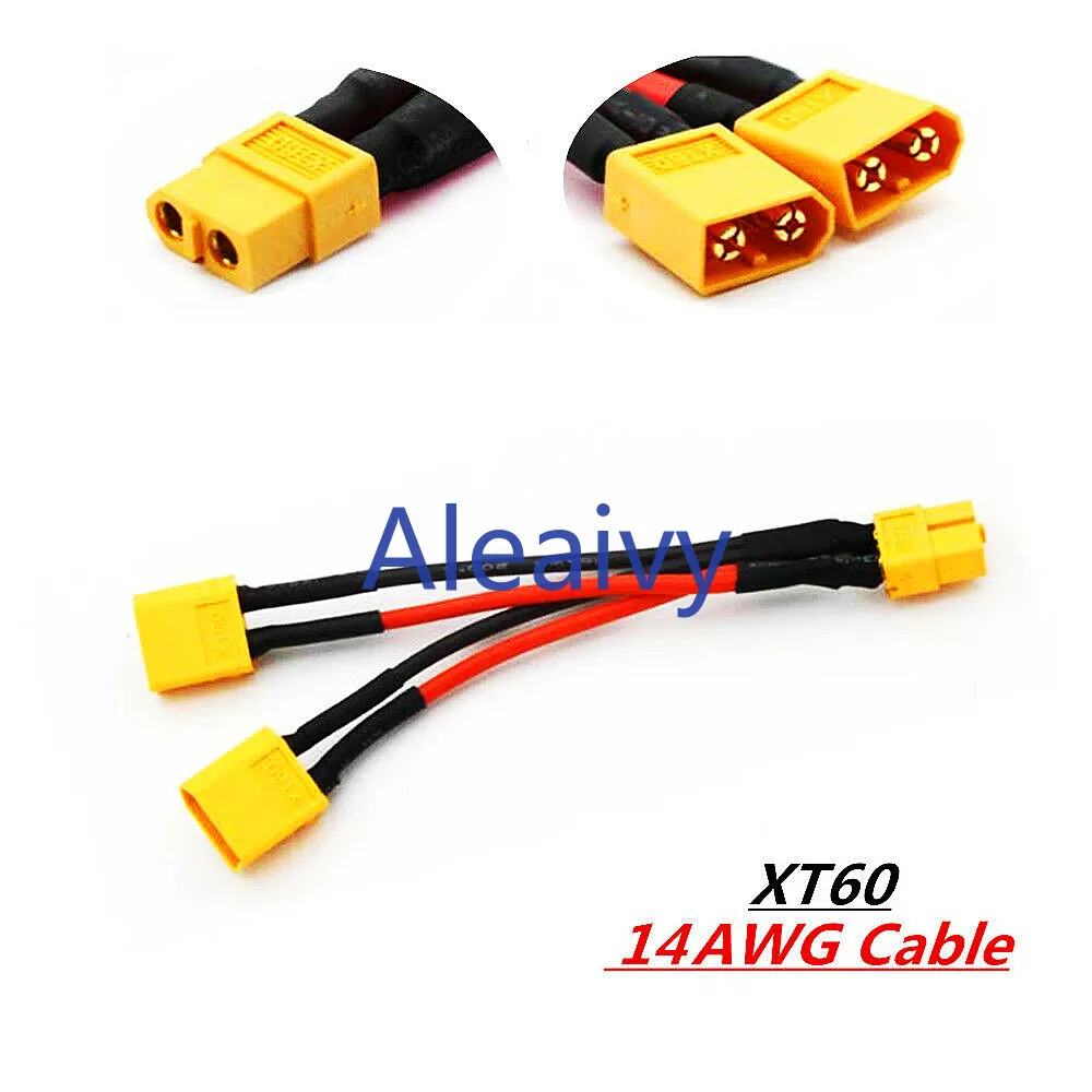 

New XT60 Parallel Cable XT-60 Male/Female Lead 14Awg Y Cable for Battery Charger 1pc