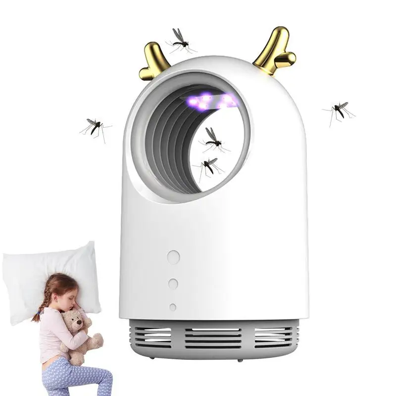 

Indoor Fly Catcher Electric Cute Antler Fly Control Device Multifunctional Silent Fly Catch Light Rechargeable Inhalation Zapper