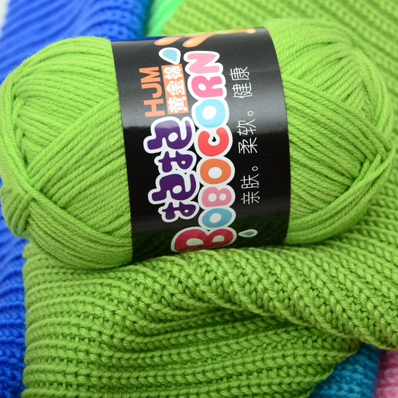 

50g/set 4 layers milk cotton knitting wool yarn needle thread dyeing lanas crochet craft sweater hat doll wholesale