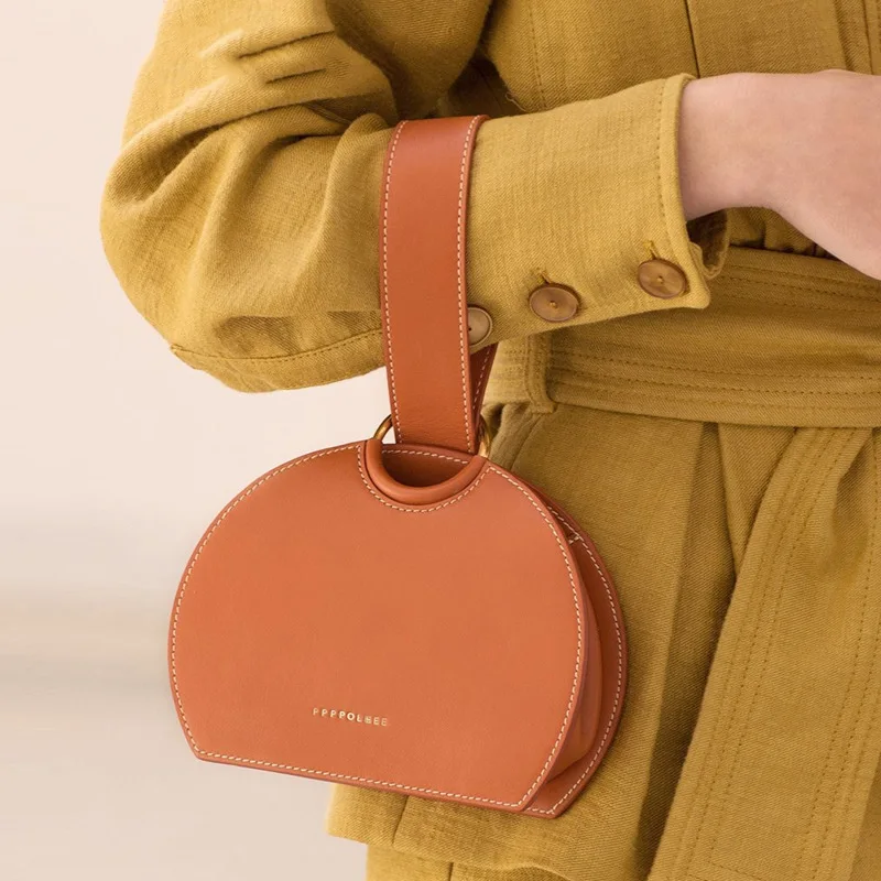

Fashion Saddle Women's Handbags Designer Semicircle Lady Hand Bags Luxury Pu Leather Small Tote Bag Vintage Female Purses 2022