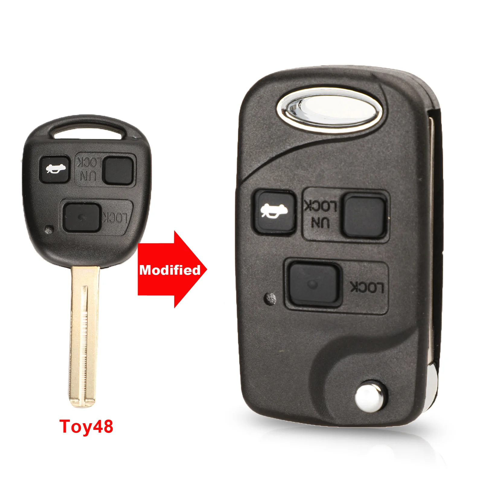 

Jingyuqin складной флип-чехол для автомобильного ключа с дистанционным управлением для Toyota Yaris Carina Corolla Avensis, чехол Toy43 Toy47 Toy48 с кнопками