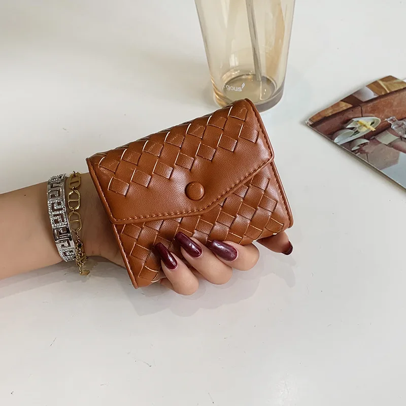 

Маленький женский кошелек, однотонные короткие женские кошельки из искусственной кожи, кошелек с застежкой для монет, держатели для карт дл...