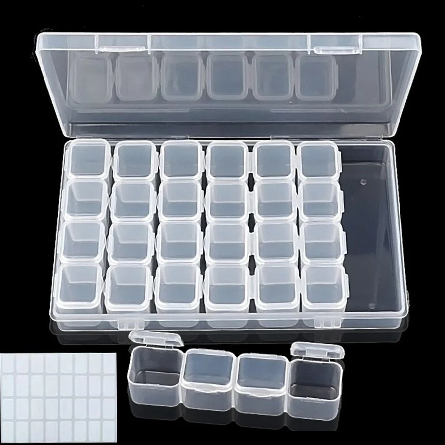 

Контейнер для хранения с 28/56 отделениями для рукоделия, аксессуары для алмазной вышивки, органайзер, контейнер для хранения