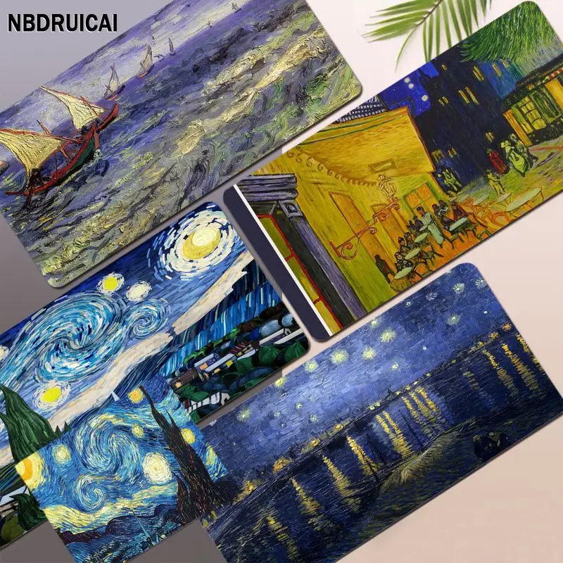 

Van Gogh Art Painting High Quality Large Gaming Mouse Pad XL Locking Edge Size For Keyboards Mat Mousepad For Boyfriend Gift