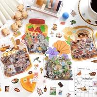100pcspack cartoon pet stickers diy hand account scrapbooking planner stickers decorative material stationery stickers