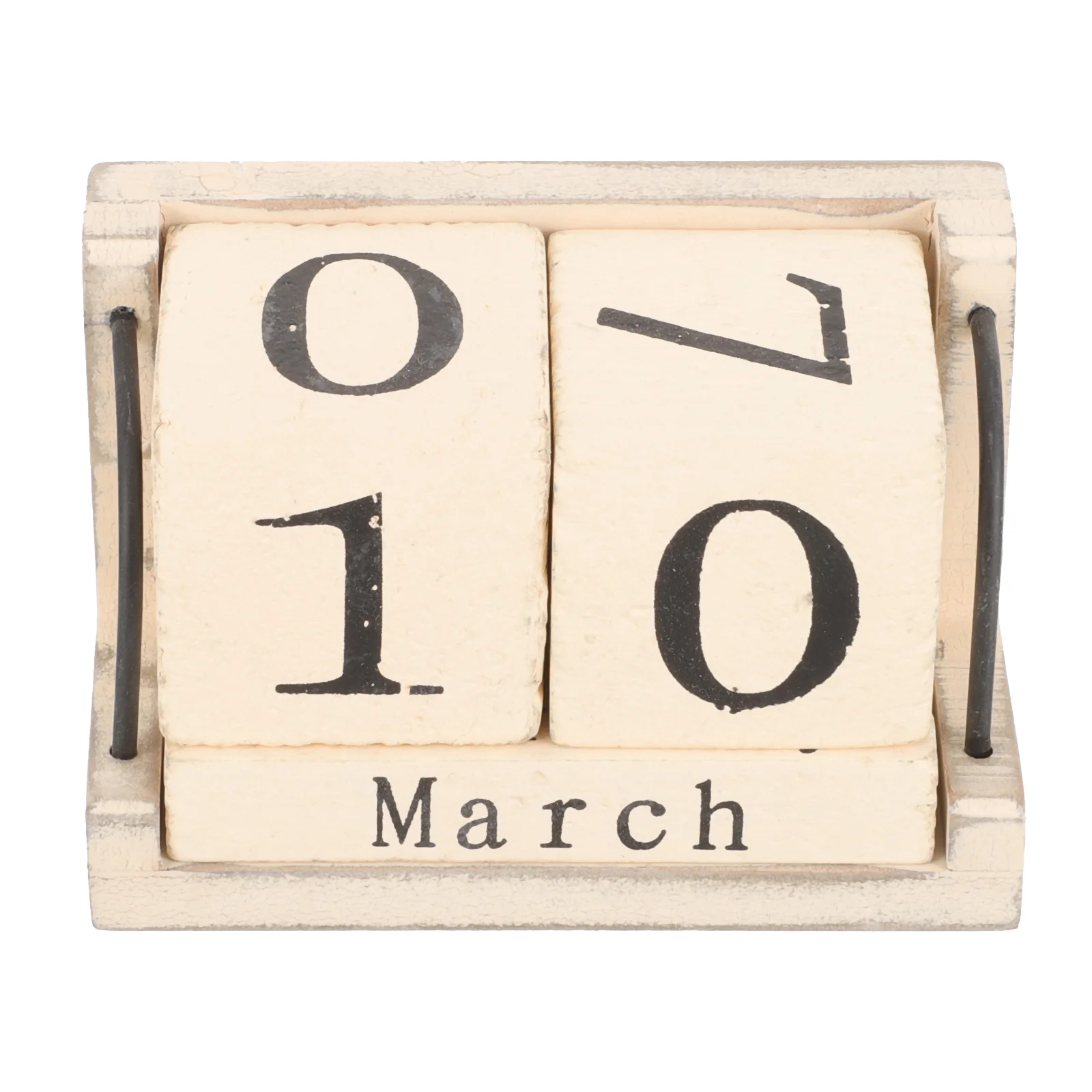 

Wooden Perpetual Calendar Rustic Decor Household Tabletop Desk Home Accents Living Room Decoration Decorations Schedule Block