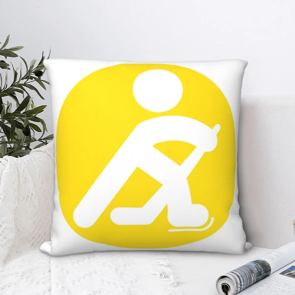 Наволочка для подушки квадратной формы с изображением хоккеиста Simple Hockey Player, изготовленная из полиэстера для комфортной подушки, покрывало для дивана в домашней гостиной.