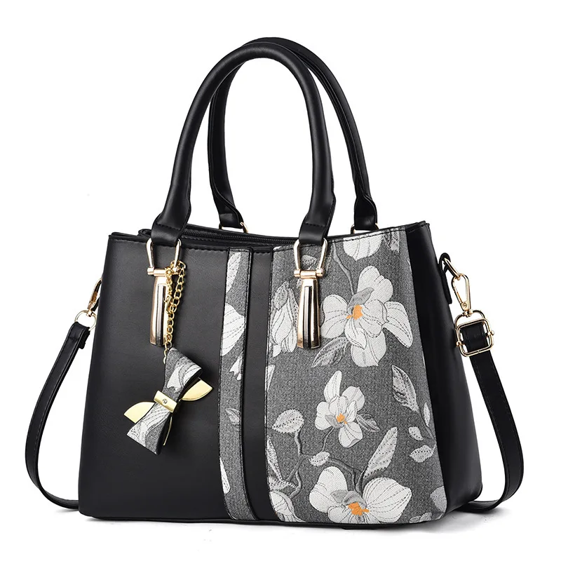 

Вместительные сумки с цветочной вышивкой для женщин, Высококачественная модная трендовая сумка через плечо с бантом, элегантная Изысканная сумка-мессенджер
