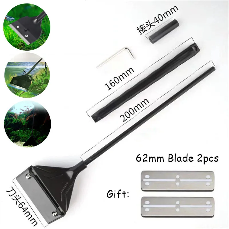 

Инструмент для очистки аквариума, скребок для удаления плоских пескоструйных водорослей двойного назначения, скребок для удаления стеклян...