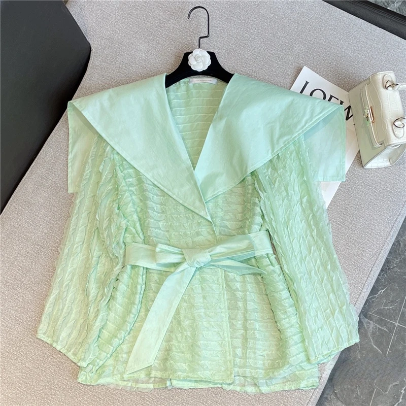 

Женский пиджак с длинным рукавом, модный пиджак в стиле ретро со шнуровкой на талии и большими лацканами, весна-лето 2022