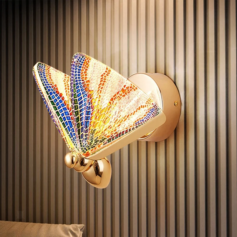 

Butterfly Wall Lamp Nordic Modern Home Night Light Sconce Lamps Minimalist Luxury Staircase Bedside Lighting Decoration