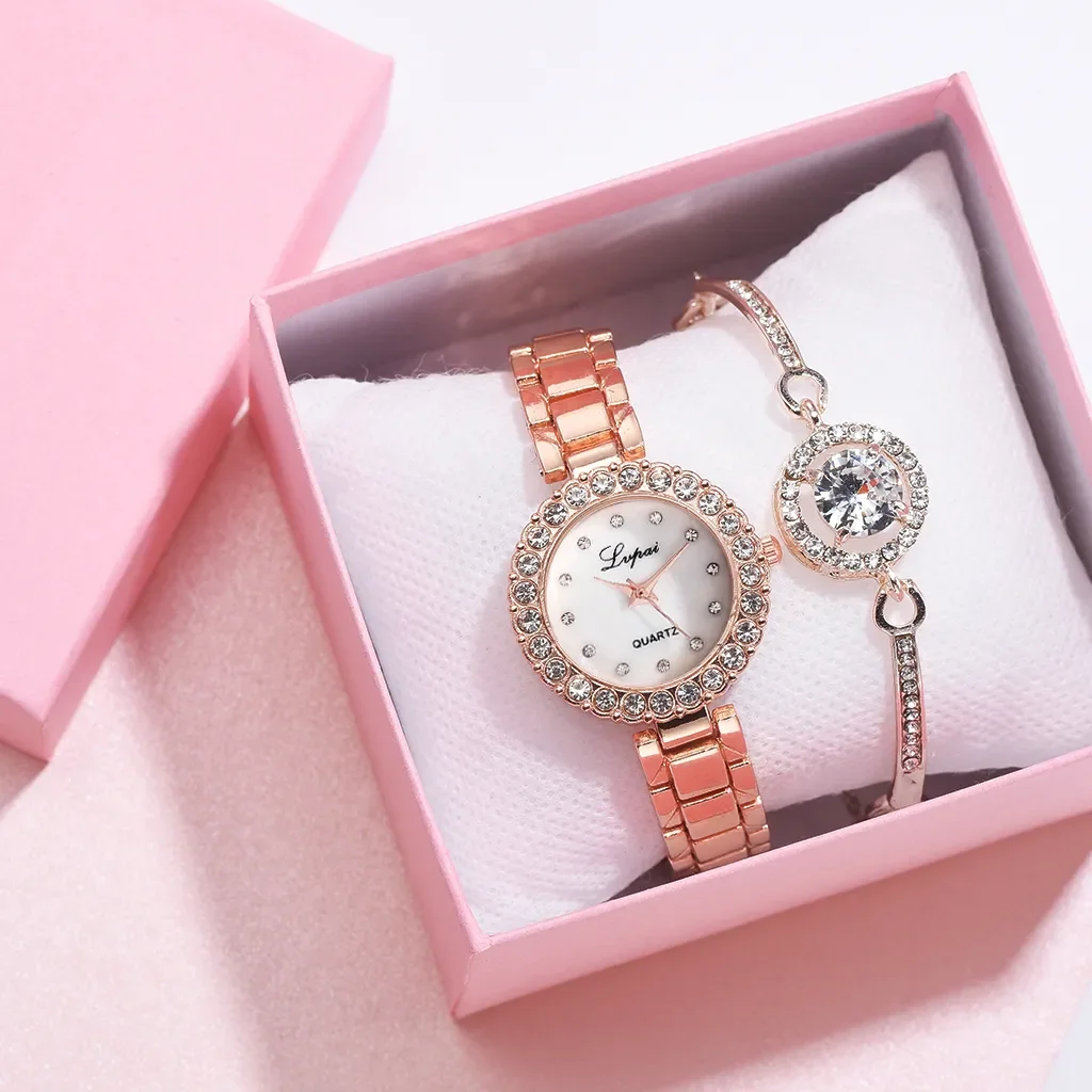 Brand Luxury Bracelet Watches Set For Women Fashion Geometric Bangle Quartz Clock Ladies Wrist Watch Zegarek Damski