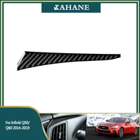 1pcs car carbon fiber interior car stickers left dashboard sticker cover decorative for infiniti q50 q60 2014 19 car accessories