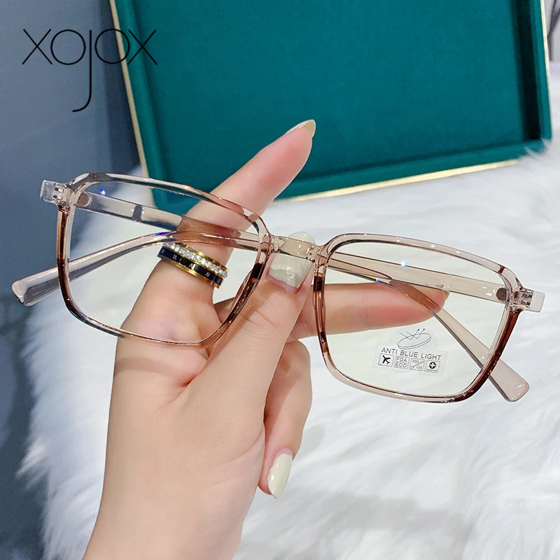 

XojoX Anti Blue Light Reading Glasses Woman TR90 Eyeglasses Vintage Square Frame Presbyopia Glasses Diopter 0 +1.0 +1.5 to +4
