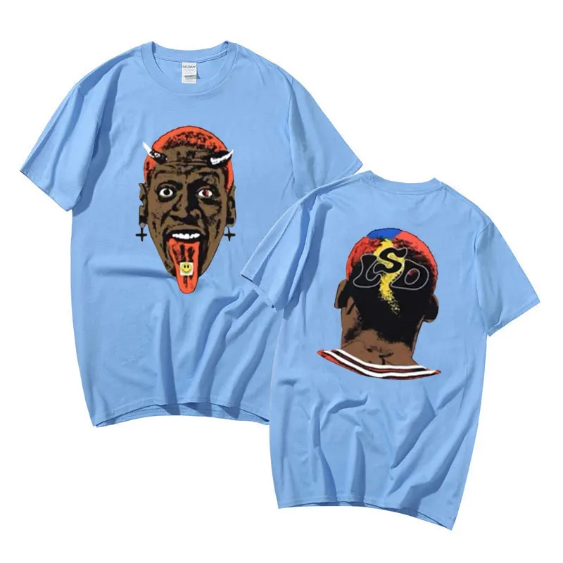 Hot Sale New The Worm Dennis Rodman Print T-shirts Summer Basketball Boys Tees Male Fashion Tshirt Men Hip Hop Loose T Shirts images - 6