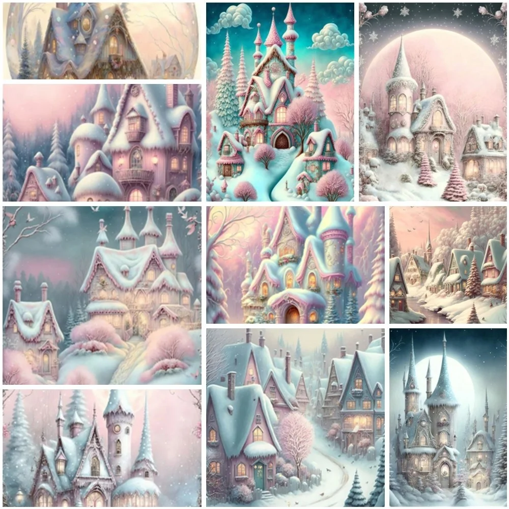 

White Castle In Snow Картина По Номерам На Холсте Товары Для Дома Картина По Номерам Натюрморт Закладки Для Книг Картина По Номерам Девушка Украшени...