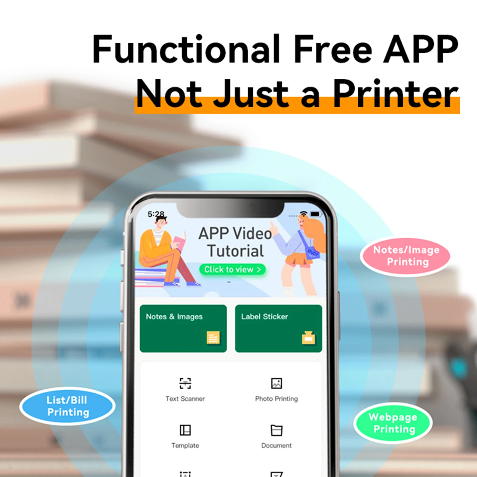 fice A4 termiczna drukarka bezprzewodowa mobilna fotograficzna USB BT obsługuje połączenie rolka podawania 40 ppm pr...