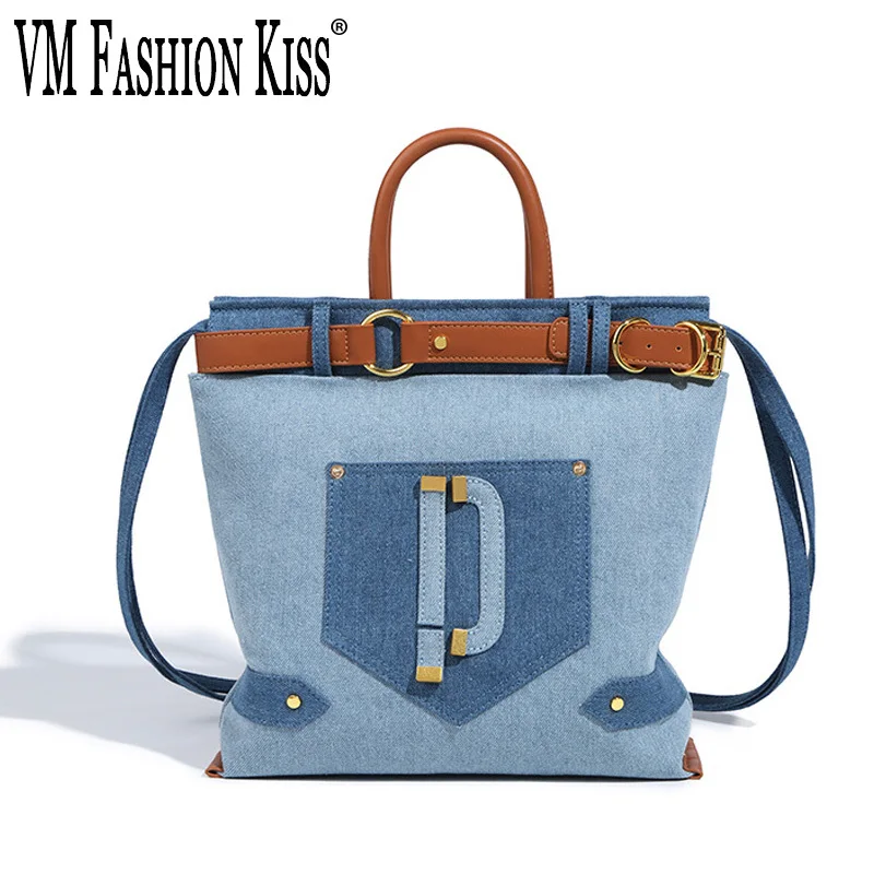 

high quality New2022 New Retro Jeans Casual Tote Cool Girl Shoulder Bags Soft Large Capacity Shopping Handbags Vintage