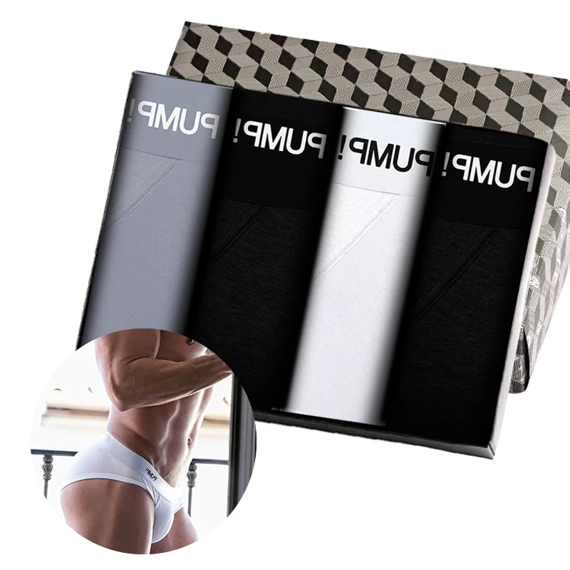 

4Pcs Low Waist Jockstrap Underwear Man Brief Hot Cotton Slip Gay Sexy Men's Panties Briefs Men Underpants Ropa Interior Hombre