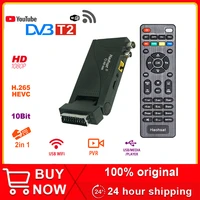 haohsat dvb t2hd 666 scart hd supports h 265 hevc 10 bit terrestrial receiver hd tv tuner with antenna usb youtude app