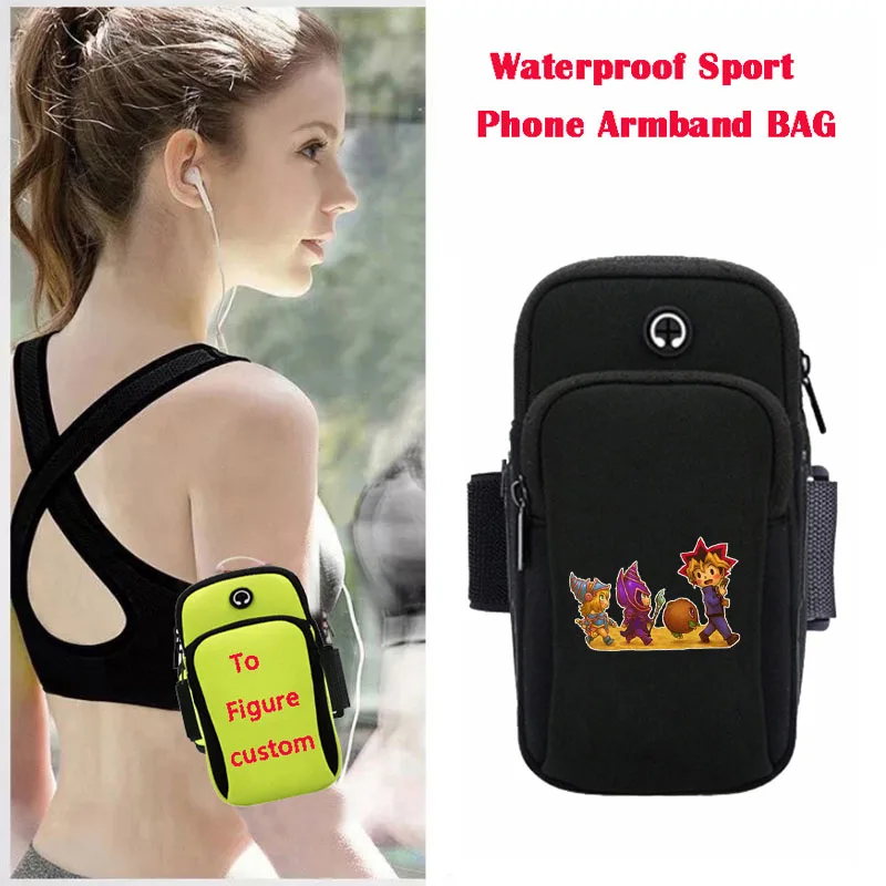 

Unisex Sport Arm package Running Jogging Gym Arm Band Mobile Bag Case Cover Holder For anime Yu-Gi-Oh! Cartoon Arm Bag