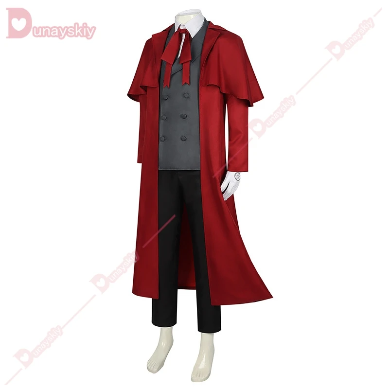 Аниме комиксов Hellsing Alucard Косплей Костюм Красный Тренч Van Шляпа Вампира Хэллоуин