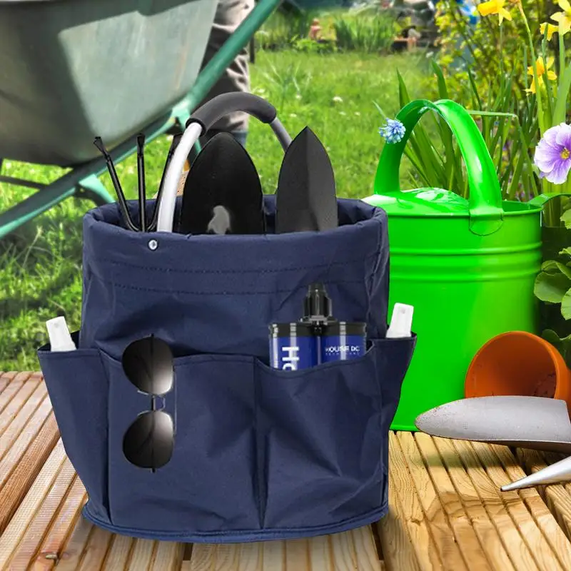 Garden Tool Basket Waterproof Gardening Tools Bags Round Storage Basket For Storing Towel Bath Ball Mouthwash Cup Body Wash