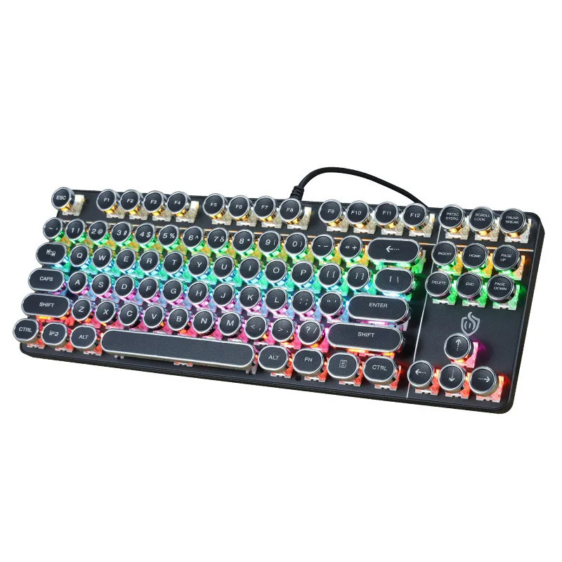 

Direct supply metal panel Punch Mechanical Keyboard 87 Key Axis Game Athletic Office Notebook