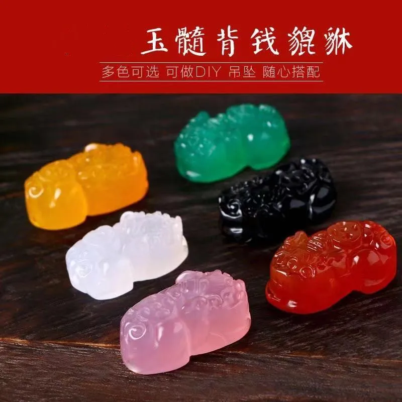 

25*15*9mm Colorful Jade Pixiu Bead For Jewelry Making Diy Necklace Bracelet Charms Lucky Pi Xiu Jades Beads Jewellery Accessorie