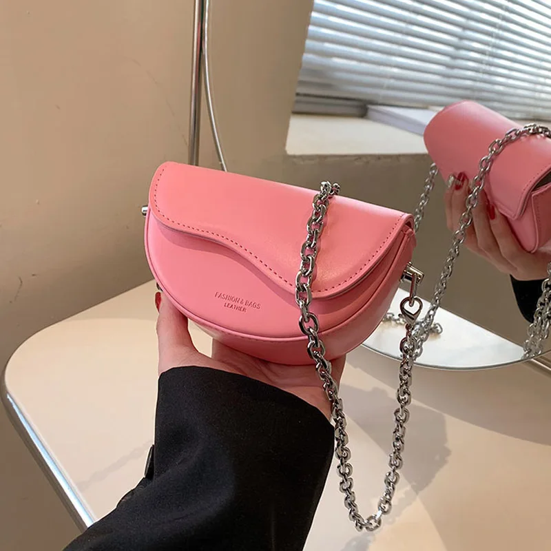 

Дизайнерские Сумки-седла Mini, роскошная сумка через плечо из искусственной кожи для женщин, сумки на цепочке через плечо, женские модные сумк...