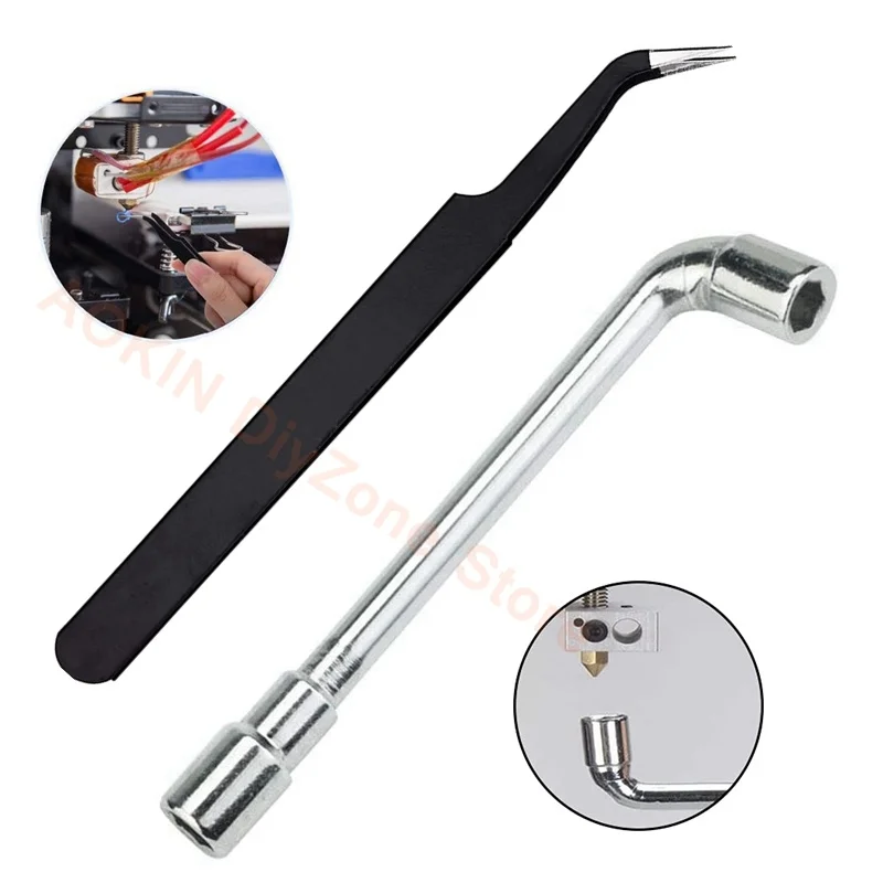 

Mk8 гаечный ключ L-образный шестигранный ключ 6 мм для Ender 3 и Пинцет Инструменты для сопла очистки набор аксессуаров для 3D-принтера