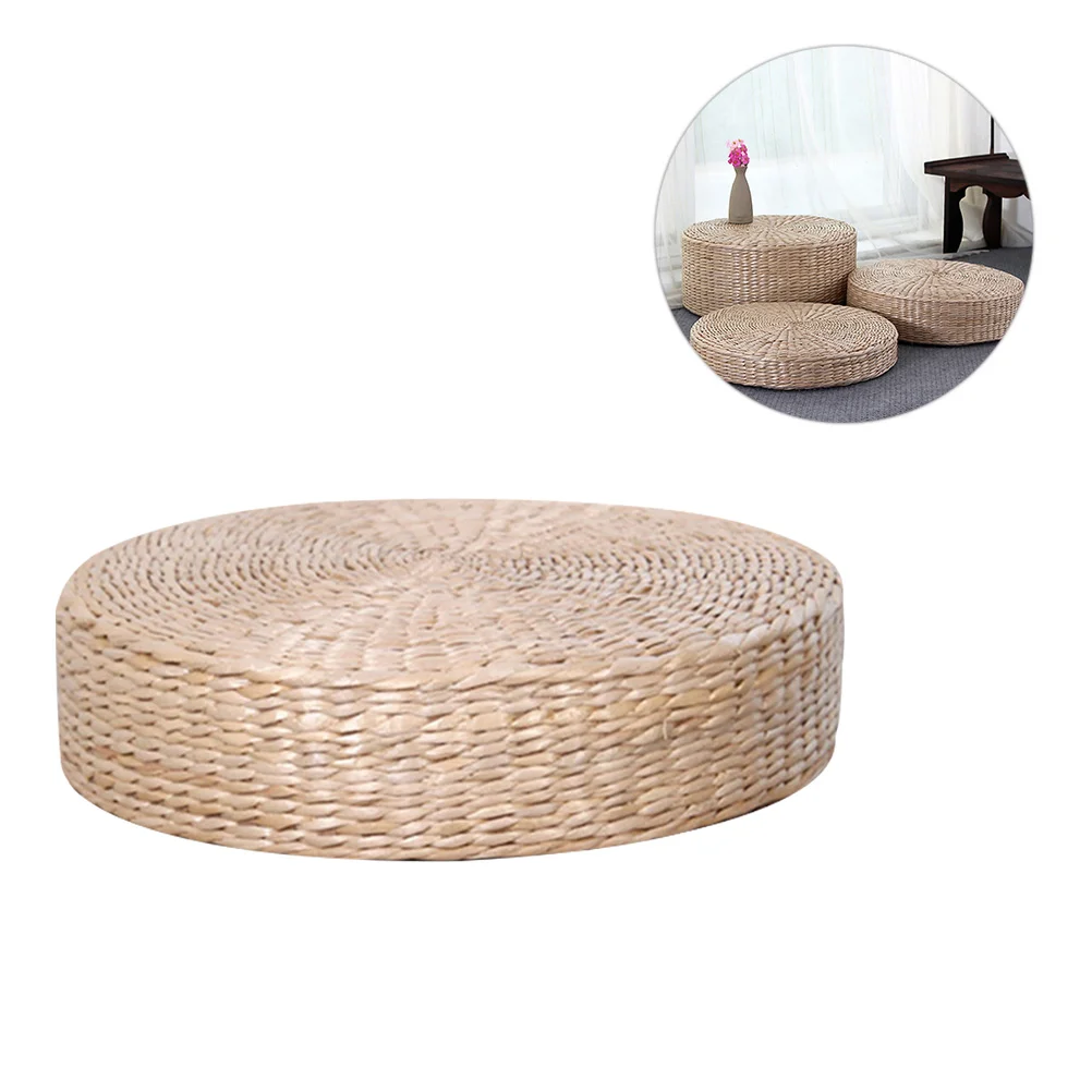 

Japanese Floor Mattress Round Straw Weave Tatami Weaving Cushion Hand-woven Bay Yoga Chair Seat Mat Wooden Window Meditating