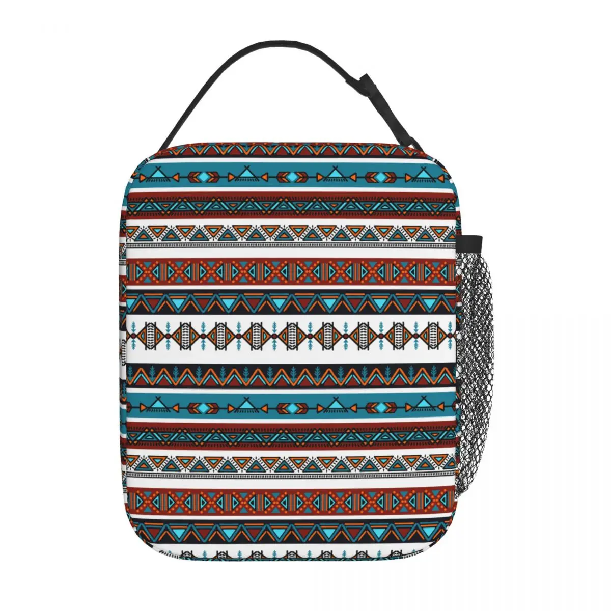 

Mexican Boho Art Product Insulated Lunch Bag Work Southwest Aztec Tribal Storage Food Box Fashion Cooler Thermal Bento Box