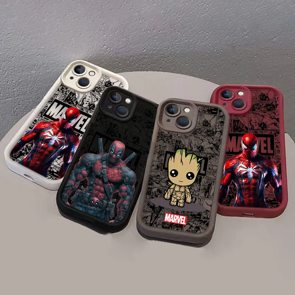 Чехол Marvel Comci Deadpool Spider-Man Groot для Xiaomi 11 14 14T POCO F3 F4 F5 X3 X4 X5 M6 Redmi 10 10C 12 12C 13 13C 14C Case