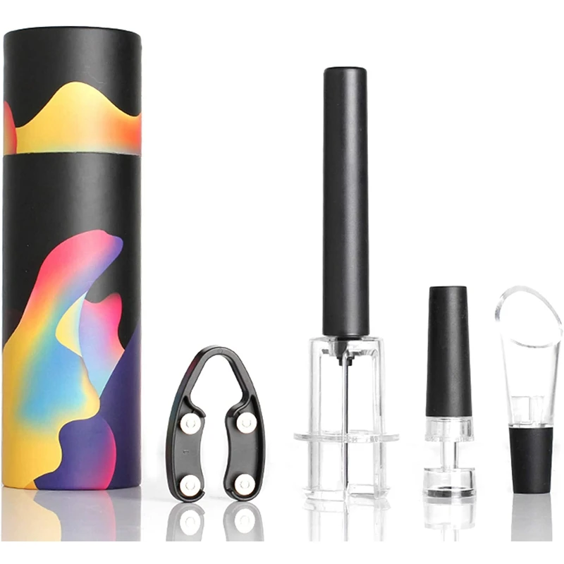 

Открывалка для вина, вакуумная заглушка для вина 4 в 1, набор открывателей для насоса с воздушным давлением для вина, Быстрое приспособление, ...