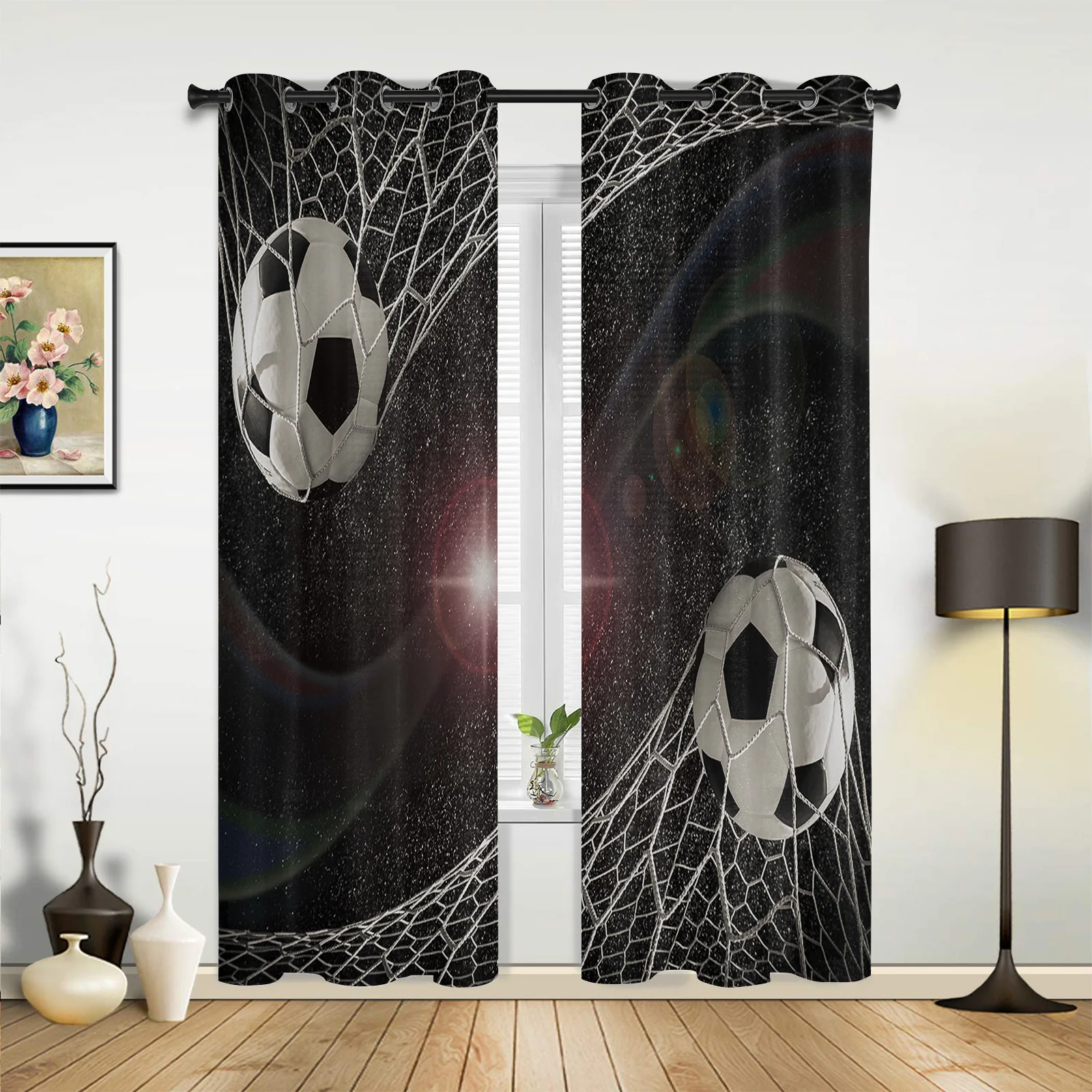 

Soccer Football Game Curtains for Bedroom Living Room Drapes Kitchen Children's Room Window Curtain Modern Home Decor